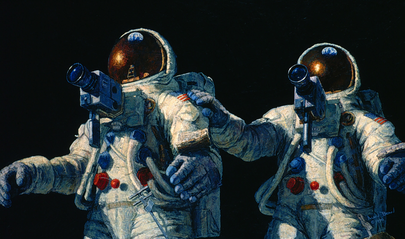 Illustration for article titled Lunar Dreams: 40 Classic Moon Exploration Paintings